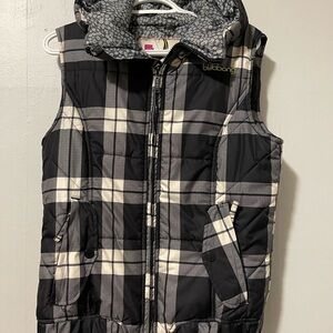 Vintage 2000s Billabong Plaid Black and Gray Vest